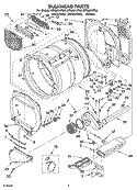 BULKHEAD PARTS Diagram and Parts List for GEQ8811PL0  Whirlpool Dryer