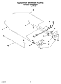 COOKTOP BURNER PARTS Diagram and Parts List for KDSS907SSS00  KitchenAid Range