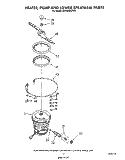 HEATER, PUMP AND LOWER SPRAY ARM Diagram and Parts List for GDU4050XPW3  Whirlpool Dishwasher