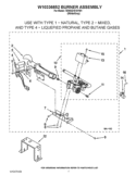 W10336852 BURNER ASSEMBLY Diagram and Parts List for 7EWGD1510YM1  Whirlpool Dryer