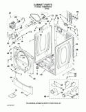 CABINET PARTS Diagram and Parts List for YWED9150WW0  Whirlpool Dryer