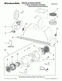 VENTILATION PARTS Diagram and Parts List for KHSU205WBA0  KitchenAid Range Hood