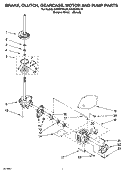 BRAKE, CLUTCH, GEARCASE, MOTOR AND PUMP PARTS Diagram and Parts List for KAWS750LQ0  KitchenAid Washer