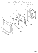 OVEN DOOR Diagram and Parts List for KEMS307GBS1  KitchenAid Microwave Oven Combo
