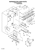 REFRIGERATOR LINER PARTS Diagram and Parts List for KBFO42FTX00  KitchenAid Refrigerator