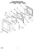 OVEN DOOR PARTS Diagram and Parts List for RS675PXGB14  Whirlpool Range