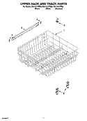 UPPER RACK AND TRACK PARTS Diagram and Parts List for DU1101XTPB0  Whirlpool Dishwasher