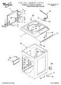 TOP AND CABINET Diagram and Parts List for LCR7244DZ4  Whirlpool Washer