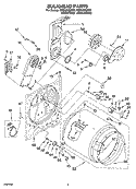 BULKHEAD PARTS, OPTIONAL PARTS (NOT INCLUDED) Diagram and Parts List for WED5800SG0  Whirlpool Dryer
