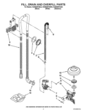 FILL, DRAIN AND OVERFILL PARTS Diagram and Parts List for KUDE60FXBL4  KitchenAid Dishwasher