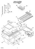 SHELF Diagram and Parts List for 5ET2DTKXLQ01  Whirlpool Refrigerator