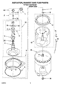 AGITATOR, BASKET AND TUB PARTS Diagram and Parts List for 7MLSR8544JQ7  Whirlpool Washer