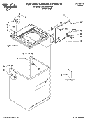 TOP AND CABINET PARTS Diagram and Parts List for 7MLSC9900PW0  Whirlpool Washer