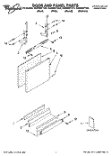 DOOR AND PANEL PARTS Diagram and Parts List for GU2455XTST3  Whirlpool Dishwasher