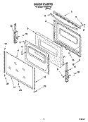 DOOR PARTS, OPTIONAL PARTS Diagram and Parts List for FES325RQ2  Roper Range