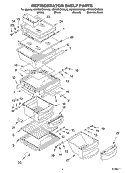 REFRIGERATOR SHELF Diagram and Parts List for KSRS25CKWH02  KitchenAid Refrigerator