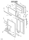 DOOR PARTS Diagram and Parts List for 8ET8FTKXKT05  Whirlpool Refrigerator