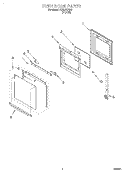 OVEN DOOR Diagram and Parts List for RBS270PDB1  Whirlpool Wall Oven