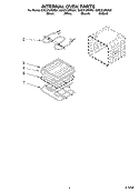INTERNAL OVEN PARTS Diagram and Parts List for GMC275PDB07  Whirlpool Microwave Oven Combo