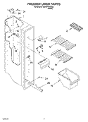 FREEZER LINER Diagram and Parts List for ED0GTKXKQ03  Whirlpool Refrigerator
