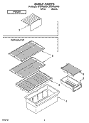 SHELF PARTS, LITERATURE AND OPTIONAL PARTS Diagram and Parts List for RT18VKXKQ01  Roper Refrigerator