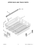 UPPER RACK AND TRACK PARTS Diagram and Parts List for KUDC10IXBL8  KitchenAid Dishwasher