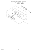 CONTROL PANEL Diagram and Parts List for KEMS378GWH0  KitchenAid Microwave Oven Combo