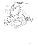 WASHER TOP AND LID Diagram and Parts List for LT5005XMW0  Whirlpool Washer Dryer Combo