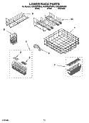 LOWER RACK PARTS, OPTIONAL PARTS (NOT INCLUDED) Diagram and Parts List for KUDW02FRSS2  KitchenAid Dishwasher
