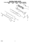 CONTROL PANEL PARTS Diagram and Parts List for GMC305PRS01  Whirlpool Microwave Oven Combo