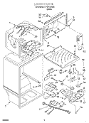 LINER Diagram and Parts List for ET19PKXJW00  Whirlpool Refrigerator