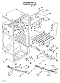 LINER PARTS Diagram and Parts List for YET18TKXJW00  Whirlpool Refrigerator
