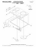 COOKTOP PARTS Diagram and Parts List for KICU509XSS00  KitchenAid Cooktop