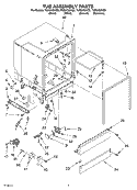 TUB ASSEMBLY PARTS Diagram and Parts List for TUD6700KB0  Estate Dishwasher