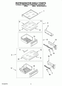 REFRIGERATOR SHELF PARTS Diagram and Parts List for KSSS42QTX03  KitchenAid Refrigerator