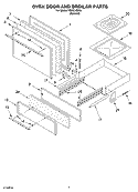 OVEN DOOR AND BROILER Diagram and Parts List for FGP210EN5  Roper Range