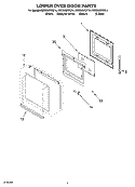 LOWER OVEN DOOR PARTS Diagram and Parts List for RBD305PDS14  Whirlpool Wall Oven