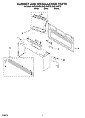 CABINET AND INSTALLATION PARTS Diagram and Parts List for MH2155XPQ3  Whirlpool Microwave