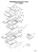 REFRIGERATOR SHELF Diagram and Parts List for 4YED25PQFN04  Whirlpool Refrigerator