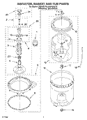 AGITATOR, BASKET AND TUB Diagram and Parts List for LSQ9620LW0  Whirlpool Washer