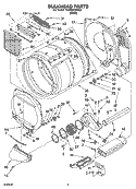 BULKHEAD PARTS, OPTIONAL PARTS (NOT INCLUDED) Diagram and Parts List for YCEM2760KQ2  Whirlpool Dryer