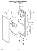 REFRIGERATOR DOOR PARTS Diagram and Parts List for 6GD5SHQXKB02  Whirlpool Refrigerator