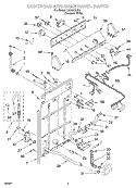 CONTROLS AND REAR PANEL Diagram and Parts List for LSQ8520JQ0  Whirlpool Washer