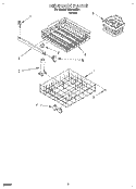 DISHRACK Diagram and Parts List for DU8150XB1  Whirlpool Dishwasher