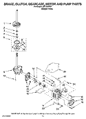 BRAKE, CLUTCH, GEARCASE, MOTOR AND PUMP PARTS Diagram and Parts List for MET3800TW1  Maytag Washer Dryer Combo