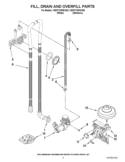 FILL, DRAIN AND OVERFILL PARTS Diagram and Parts List for 7WDT770PAYW3  Whirlpool Dishwasher