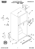 CABINET Diagram and Parts List for RT16DKXDW01  Roper Refrigerator