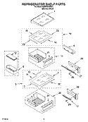 REFRIGERATOR SHELF PARTS Diagram and Parts List for KSSP48QMS01  KitchenAid Refrigerator