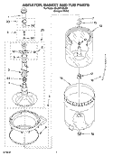 AGITATOR, BASKET AND TUB PARTS Diagram and Parts List for 3XLSQ7533JQ1  Whirlpool Washer