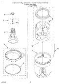 AGITATOR, BASKET AND TUB Diagram and Parts List for LBR4121JQ1  Whirlpool Washer